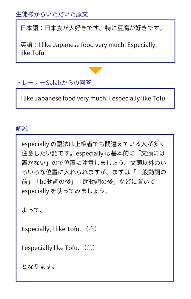 らいひよメインコース添削例1